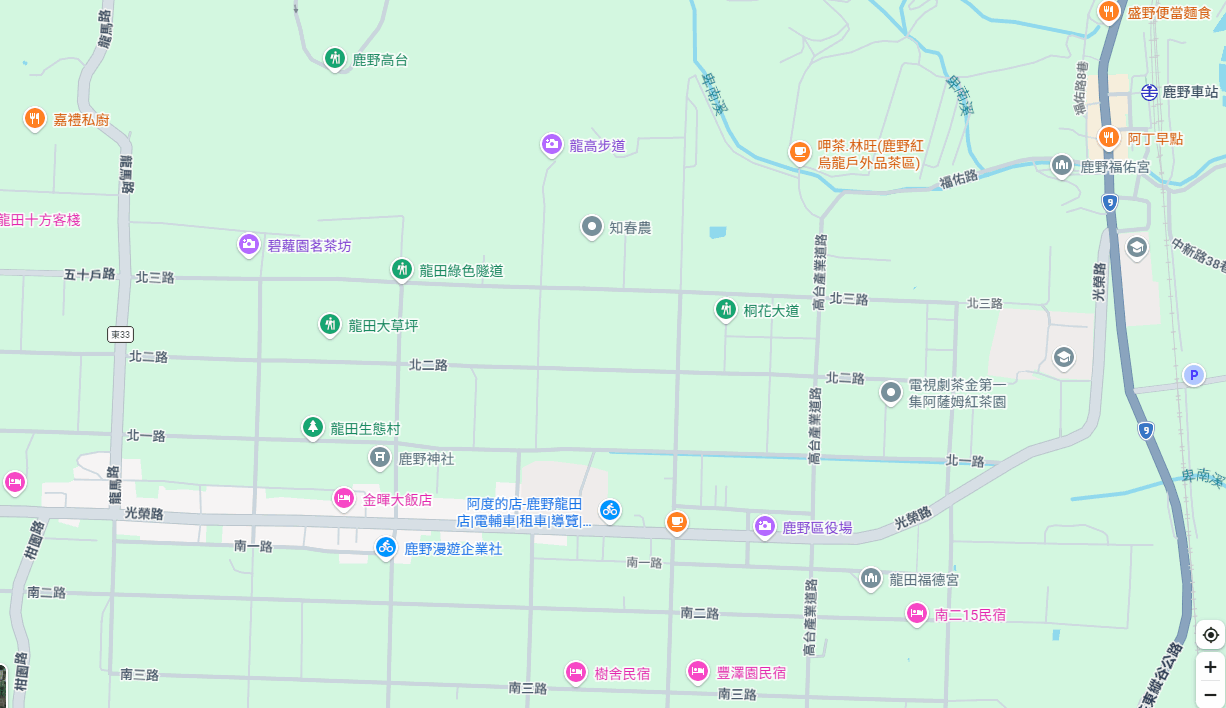 鹿野漫遊-區域地圖